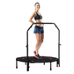 Livista Fitness Trampoline – Ø122 cm – Verstelbare Handgreep – Antislip Zuignappen – Krachtige Veren – Max. 200 kg – Voor Binnen & Buiten – Zwart/Rood