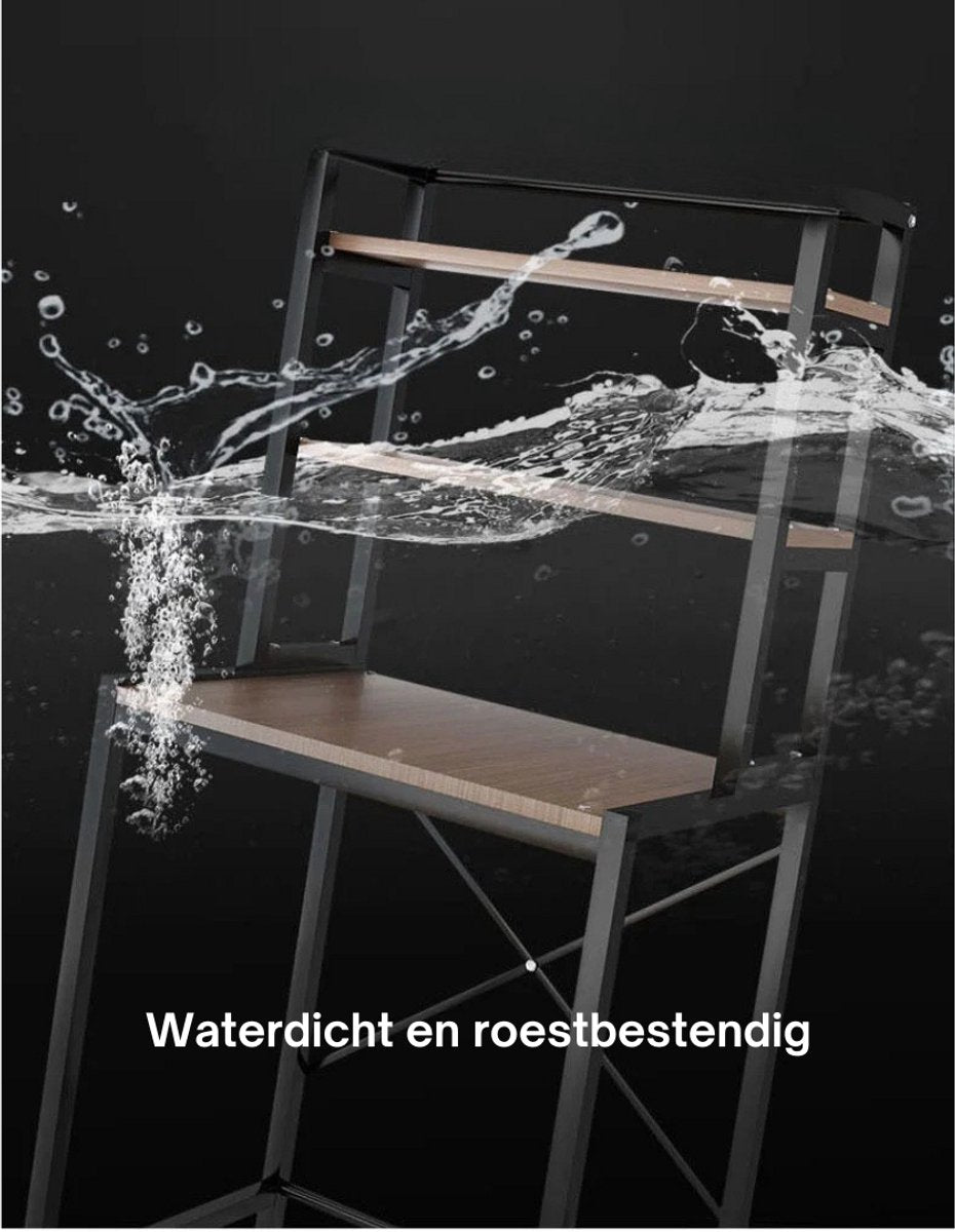 Livista® Wasmachine Kast - 3-Laags Opslagrek - Ruimtebesparende Wasruimte Organizer - 181x60x70 CM - Zwart