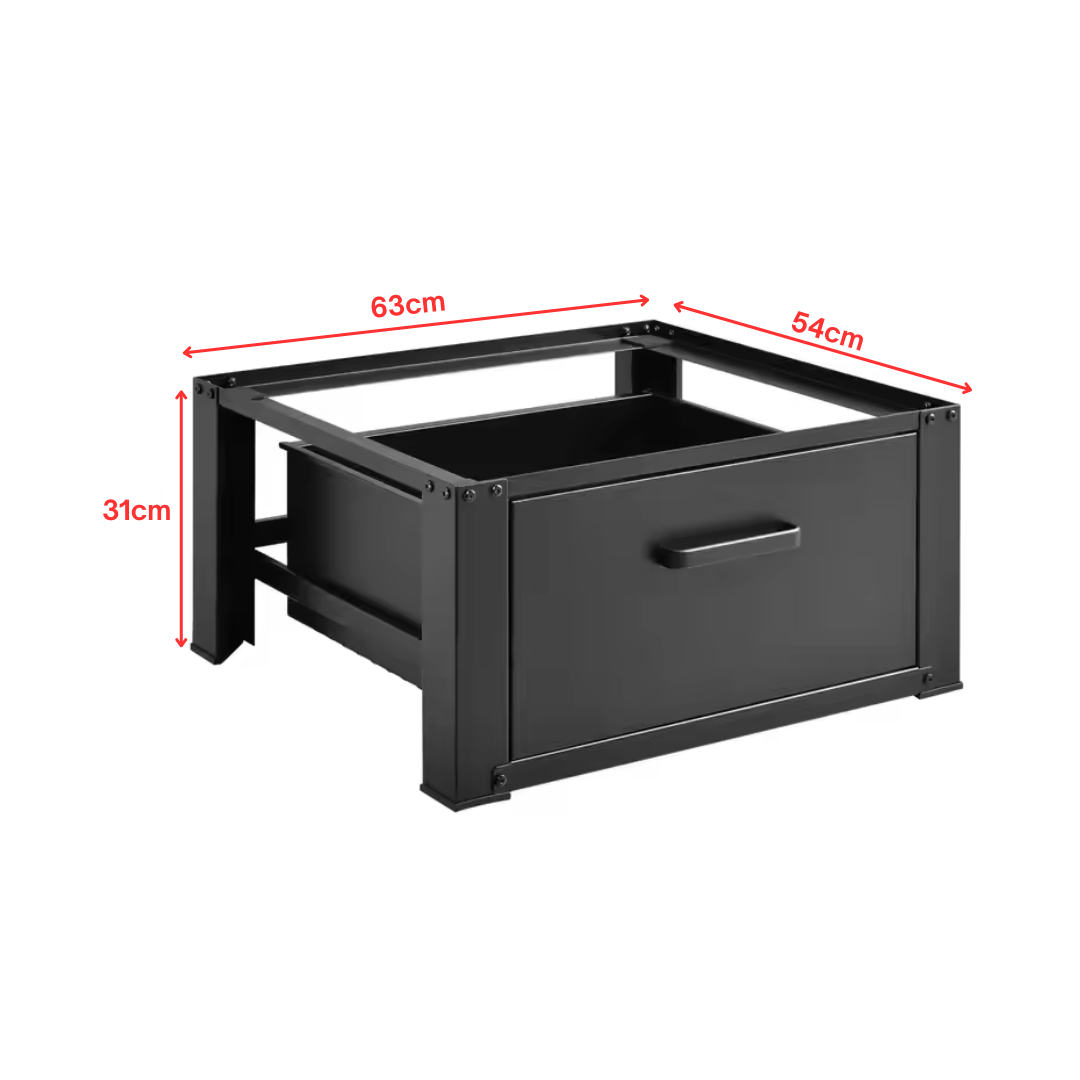 Livista Wasmachine onderkast met lades - Wasmachine kast - Opbergkast - Wasmachine onderkast - 63x54x31 cm - Zwart