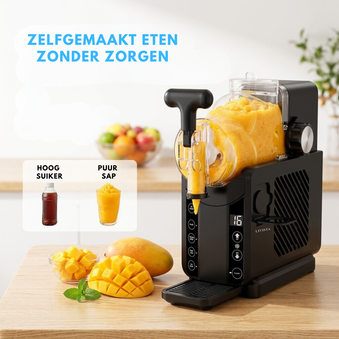 Livista Slushmachine – Slush & Frozen Drink Maker – 5 Programma’s – 20 Min Snel Bevriezen – Smart Touchscreen – Auto Clean – Zonder IJs – Freeze & Stir Technologie – Zwart