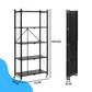 Livista Inklapbare Stellingkast – 5-laags – Met 360° wielen – Open Vakkenkast – Duurzaam Metaal – Ruimtebesparend – H160 x B71 x D38 cm – Max 20 kg per Plank – Zwart