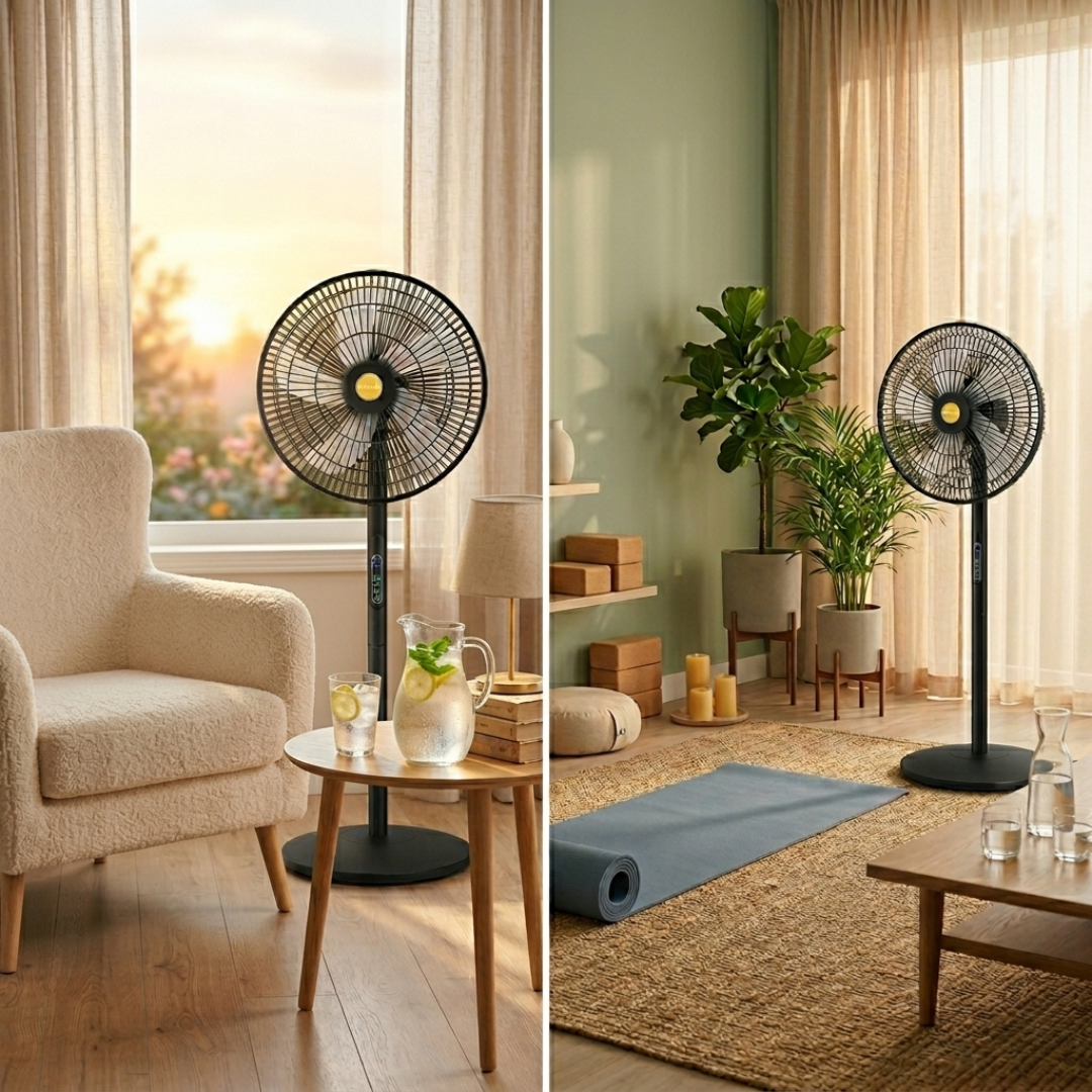 Livista Statiefventilator - Met Afstandsbediening - Staande Ventilator - 112 cm Hoog - 8 Snelheden - Timer - 90° Oscillerend - 40° Kantelbaar - Zwart