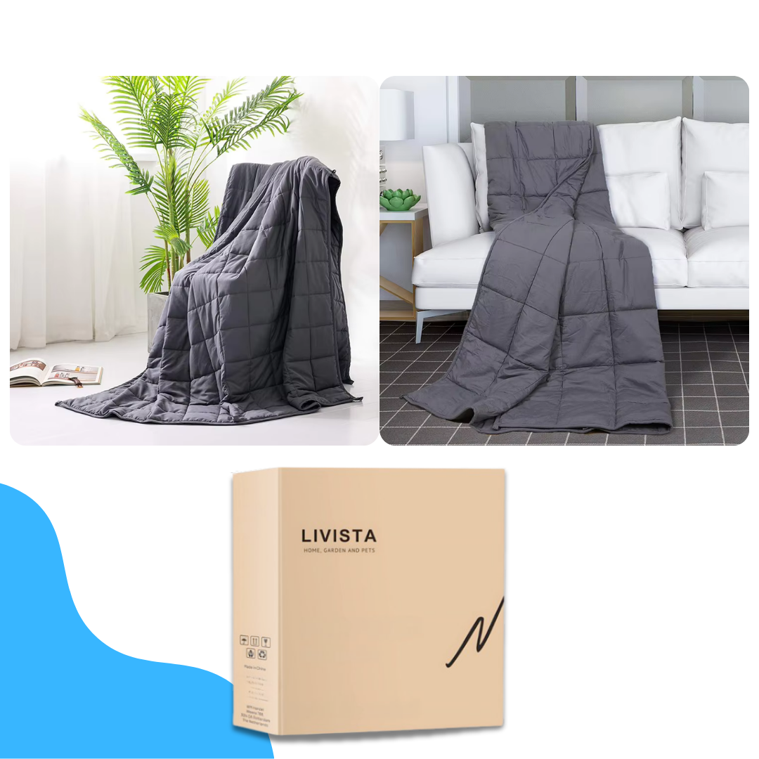 Livista Verzwaringsdeken 7 kg – 155x200 cm – Zacht & Ademend – Grijs-Zwart – Voor Volwassenen