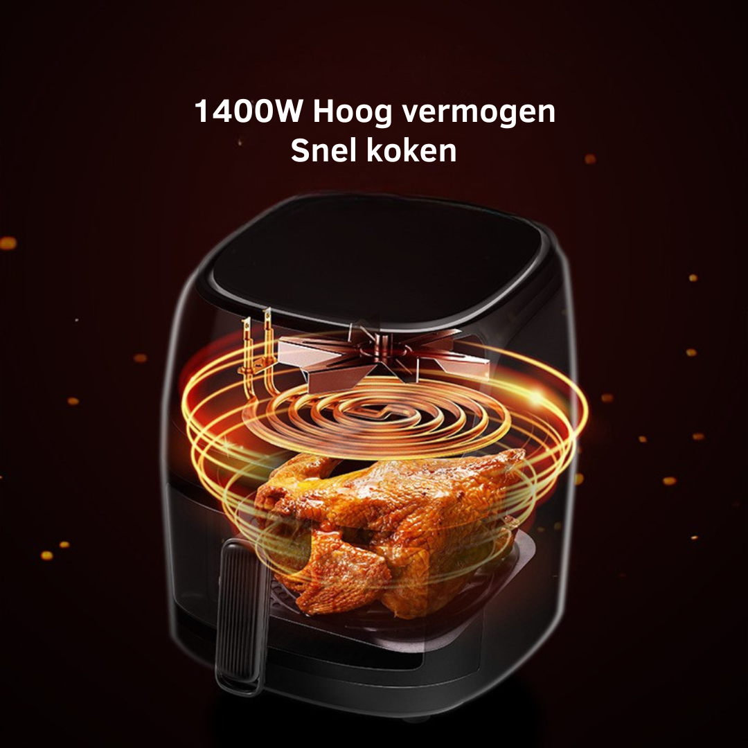 Livista Airfryer XXL – 6L – 8 Programma’s – LCD Touchscreen – PFAS-vrij – 1400W – Zwart