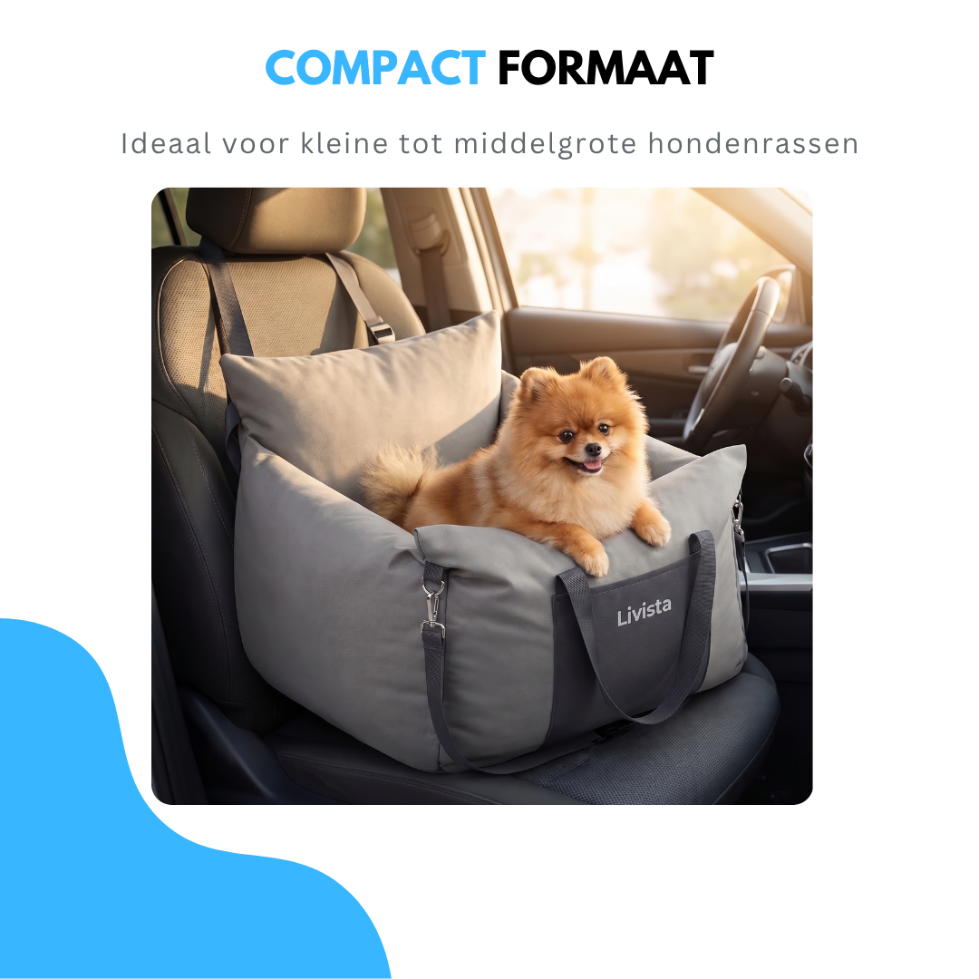 Livista Wasbare Autostoel Hond met Gordel - Hondenmand Auto - Voor in de Auto en Achterbank -Automand Honden - Hondenstoel - Hondenmand