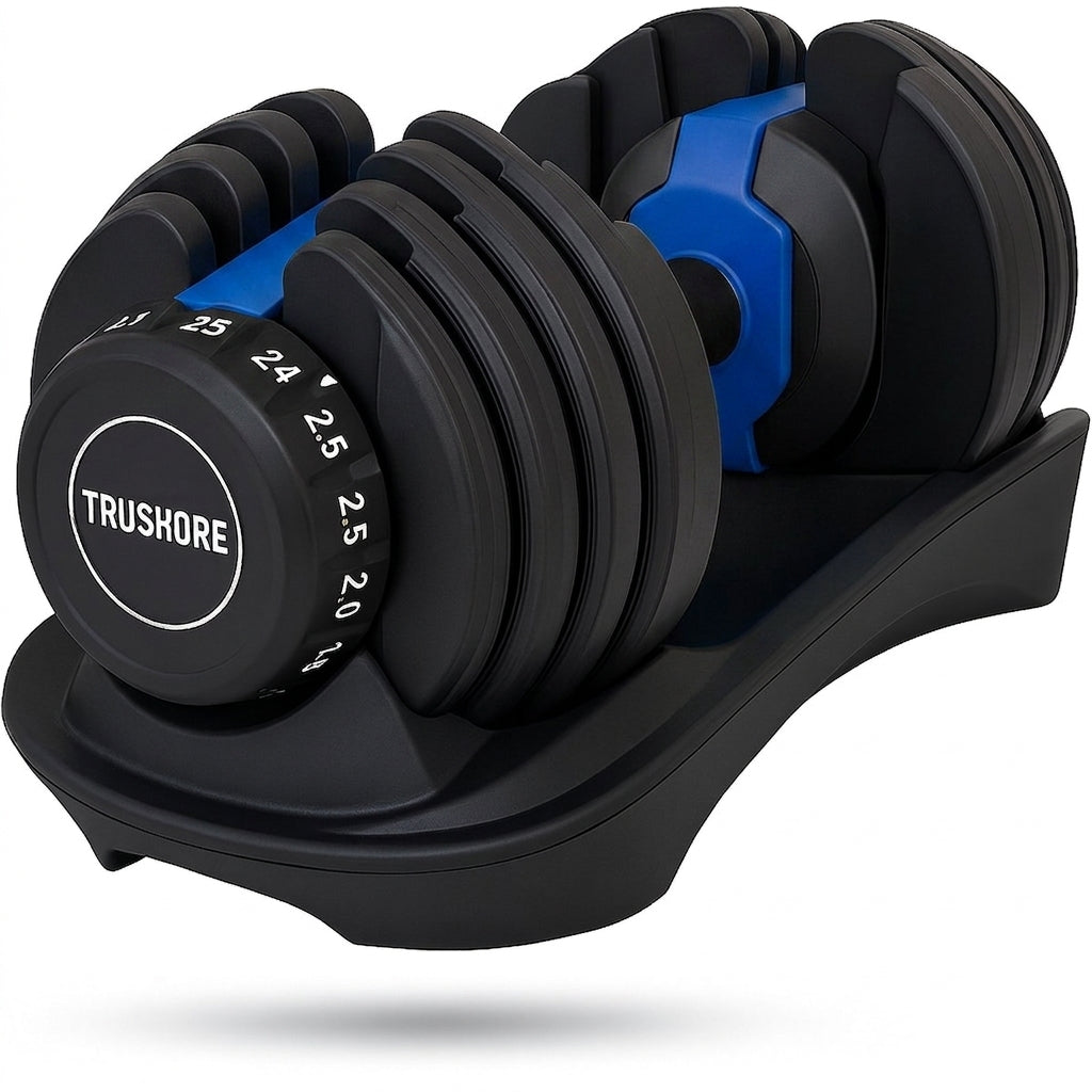 Truskore Verstelbare Dumbbell 24KG - Prijs per Dumbell - Smart Dumbbells - Gewichten Set Halters- Gewichtenset voor Home Gym - Adjustable Dumbbells - Dumbbells Verstelbaar van 2,5 kg tot 24kg