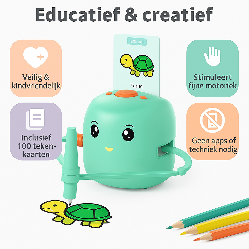 Tekenrobot - Leren Tekenen - Montessori Speelgoed - Educatief Speelgoed - Tekenen Kinderen - Robot Speelgoed - Motoriek Speelgoed - Verjaardag Cadeau
