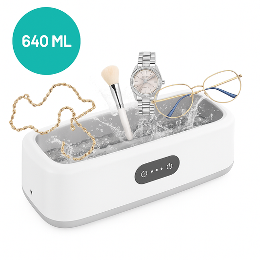 Livista Ultrasoon Reiniger - XXL 640ml - Ultrasoonreinigers - Brillenbad - Ultrasoon Reiniger voor Brillen - Brillenreiniger - Sieraden Reiniger - Grootste Inhoud in Klasse