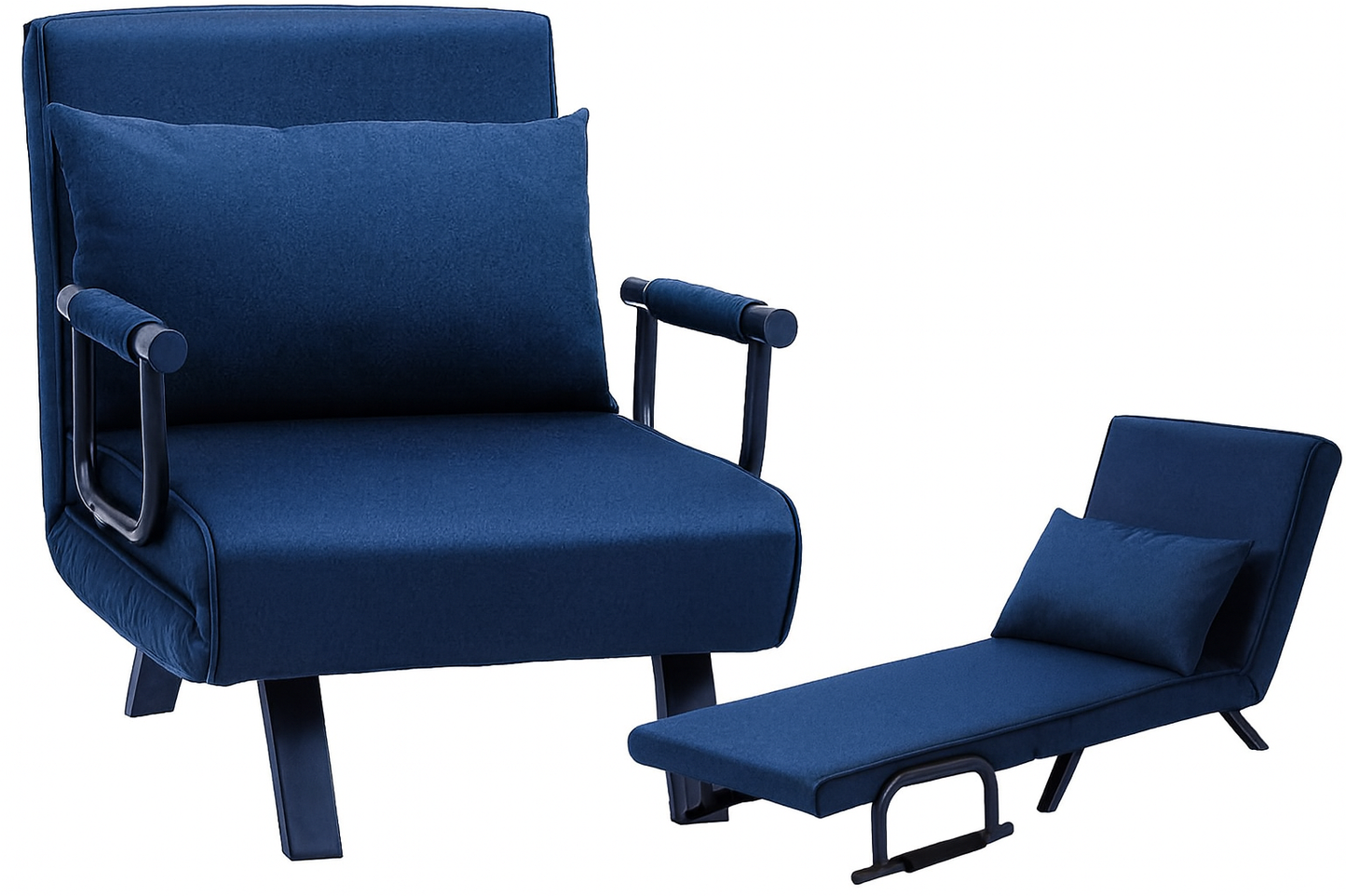 Livista 3-in-1 Uitklapbare Slaapstoel Belastbaar Tot 100 kg Blauw - Inklapbare Slaapbank Met Verstelbare Rugleuning - Modern Design Logeerbed - Slaapfauteuil