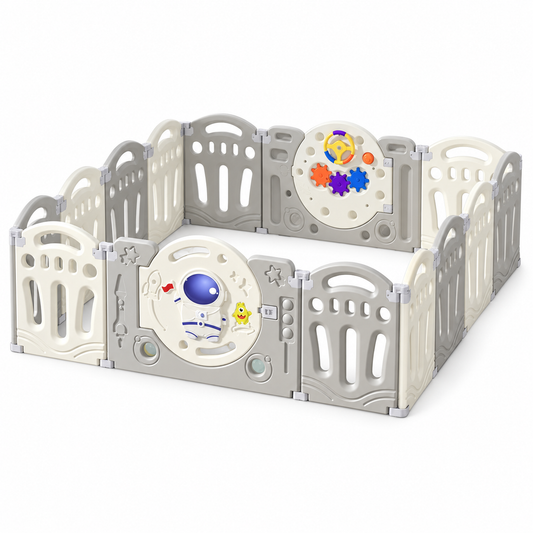 Livista Grondbox Baby –160x153x49cm – 12+2 Panelen – Inklapbare Speelbox – Met Zuignappen – Inclusief Kruipmat & Speelballen – Veilig Kinderbox Playpen