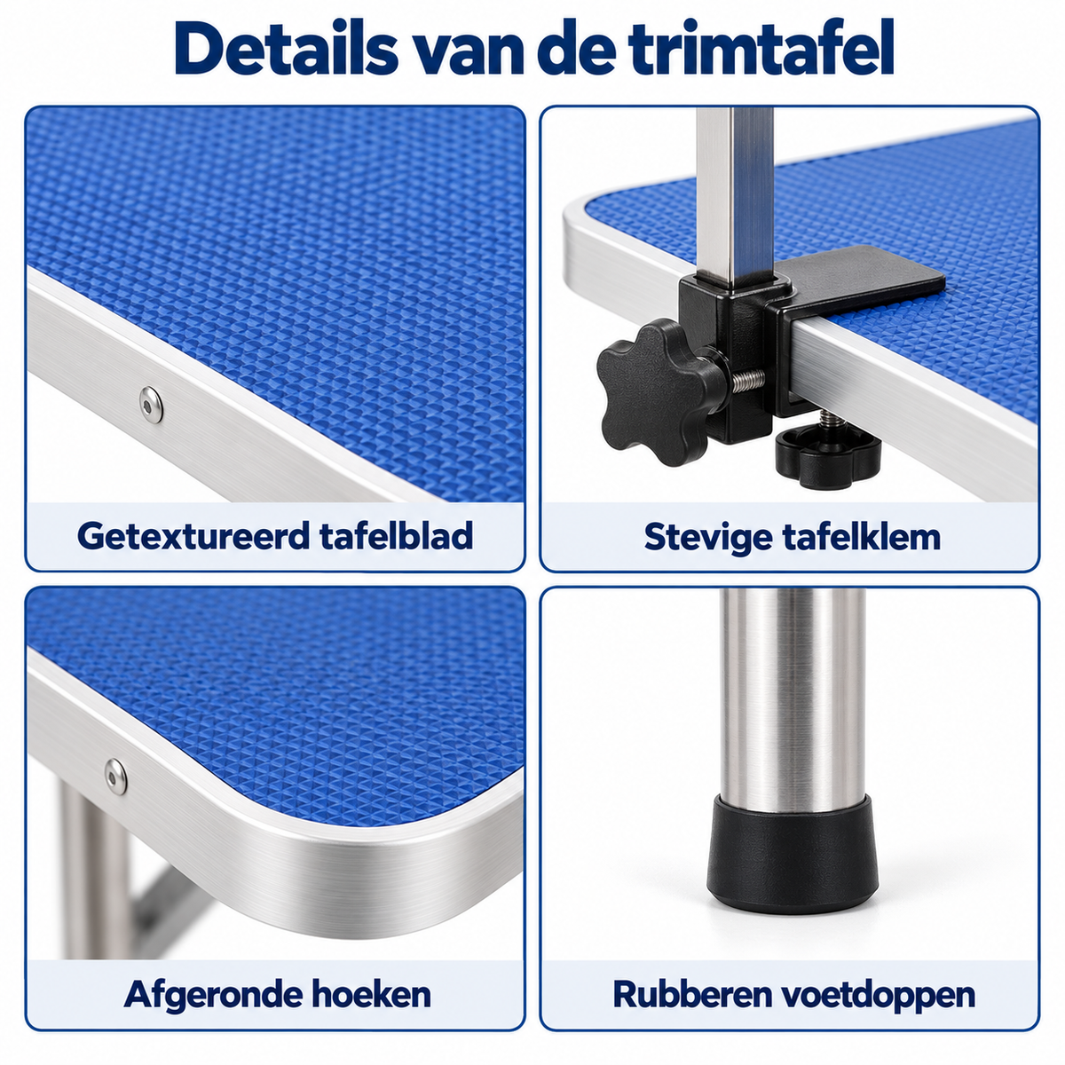 Livista Trimtafel voor Huisdieren - Verstelbare Trimtafel - Veilig en Stevig - Met Dubbele Aanlijnoptie - 2 Lussen - Opbergschap - 120L x 61B x 169H cm