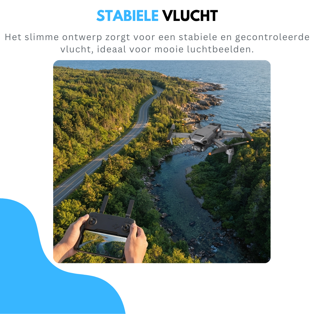 Livista P8 Drone Zwart - Mini Drone voor Binnen & Buiten - Drone met dubbele camera - Obstakelontwijking - Inclusief opbergtas en 2 Batterijen - Geschikt voor kinderen en volwassenen