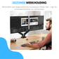 Livista Monitor Arm met Gasveer- Monitorbeugel voor 2 Schermen - Beugel - Standaard - Verstelbare Monitorbeugel - 13 t/m 32 Inch - Zwart