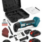 Truskore Multitool Accu 21V – Multitool Set Incl. 2 Accu’s – Oscillerende Multitool – Compatibel met Makita LXT – 7 Opzetstukken - 15 Schuurvellen