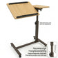 Livista Laptoptafel - Bedtafel met wieltjes - Bedleestafel - Laptop Standaard - Bijzettafel op wielen - Zit Sta Bureau - In hoogte verstelbaar - Maximale hoogte 90 cm