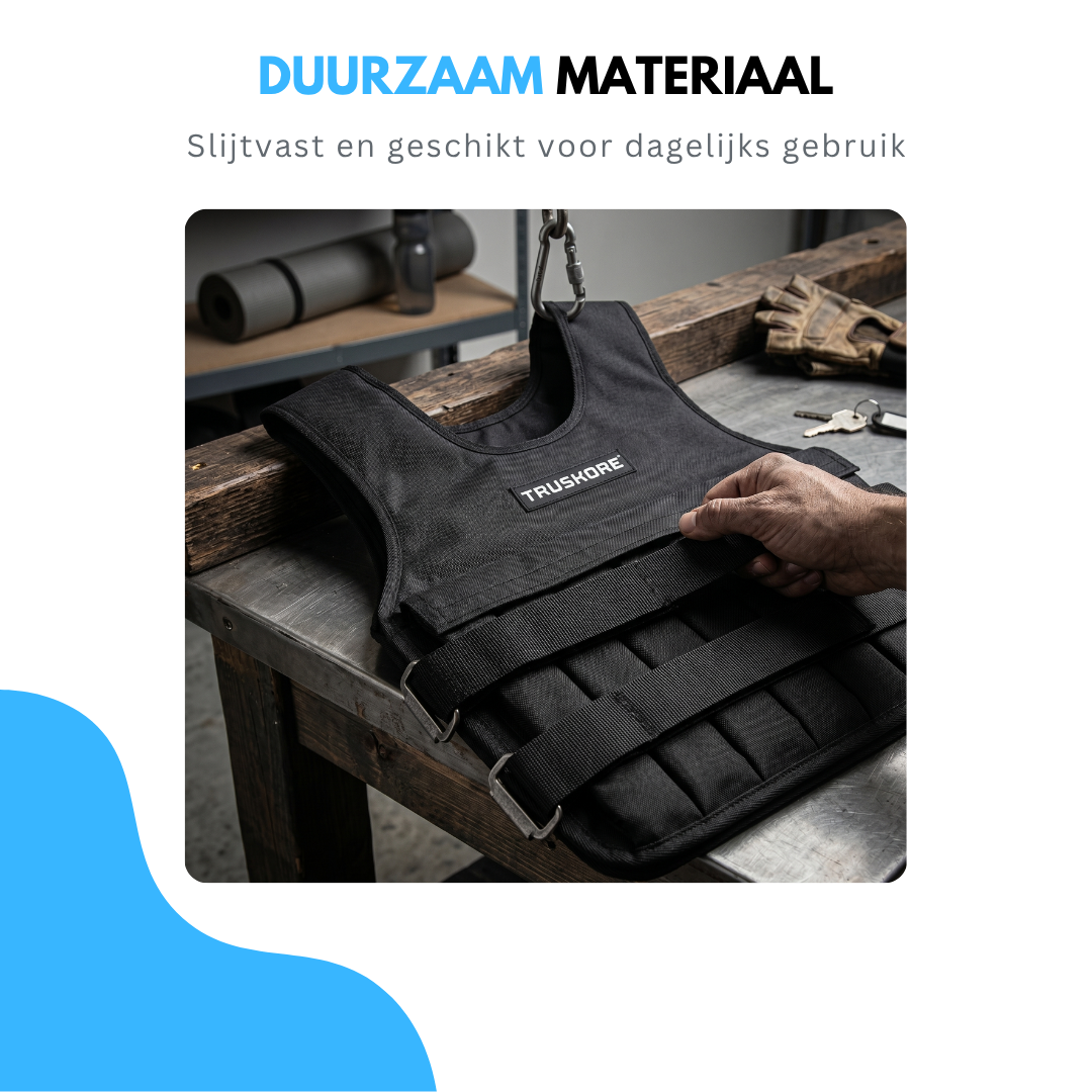 Truskore Gewichtsvest 10KG - Weighted Vest - Gewichtsvesten - Gewichten - Verstelbaar - Krachtraining & Crossfit - Cardio - - Zwart
