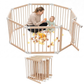 Livista Grondbox - Babybox - Inklapbare Speelbox - Voorgemonteerd - 130 x 130 x 70 cm - Kinderbox - Playpen Baby - Hout