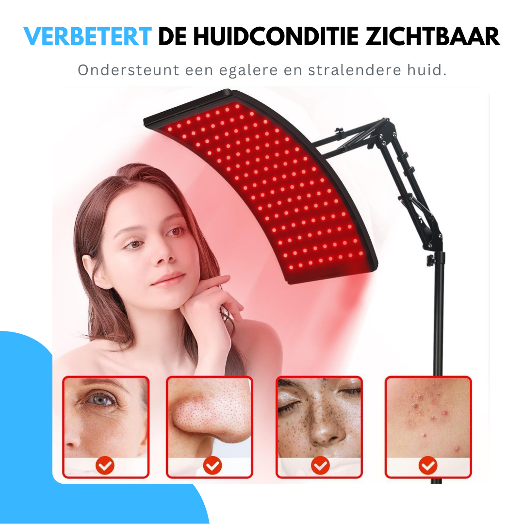 Livista Infraroodlamp - Rood Licht Therapie - Warmtelamp voor Spieren, Gewrichten, Pijnverlichting & Huidverbetering - Red Light Therapy met 360° Draaibare Kop & Timer - Verwarming - Verwarmingspaneel - Infrarood - Fibromyalgie