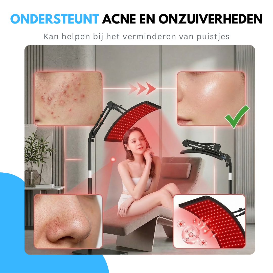Livista Infraroodlamp - Rood Licht Therapie - Warmtelamp voor Spieren, Gewrichten, Pijnverlichting & Huidverbetering - Red Light Therapy met 360° Draaibare Kop & Timer - Verwarming - Verwarmingspaneel - Infrarood - Fibromyalgie