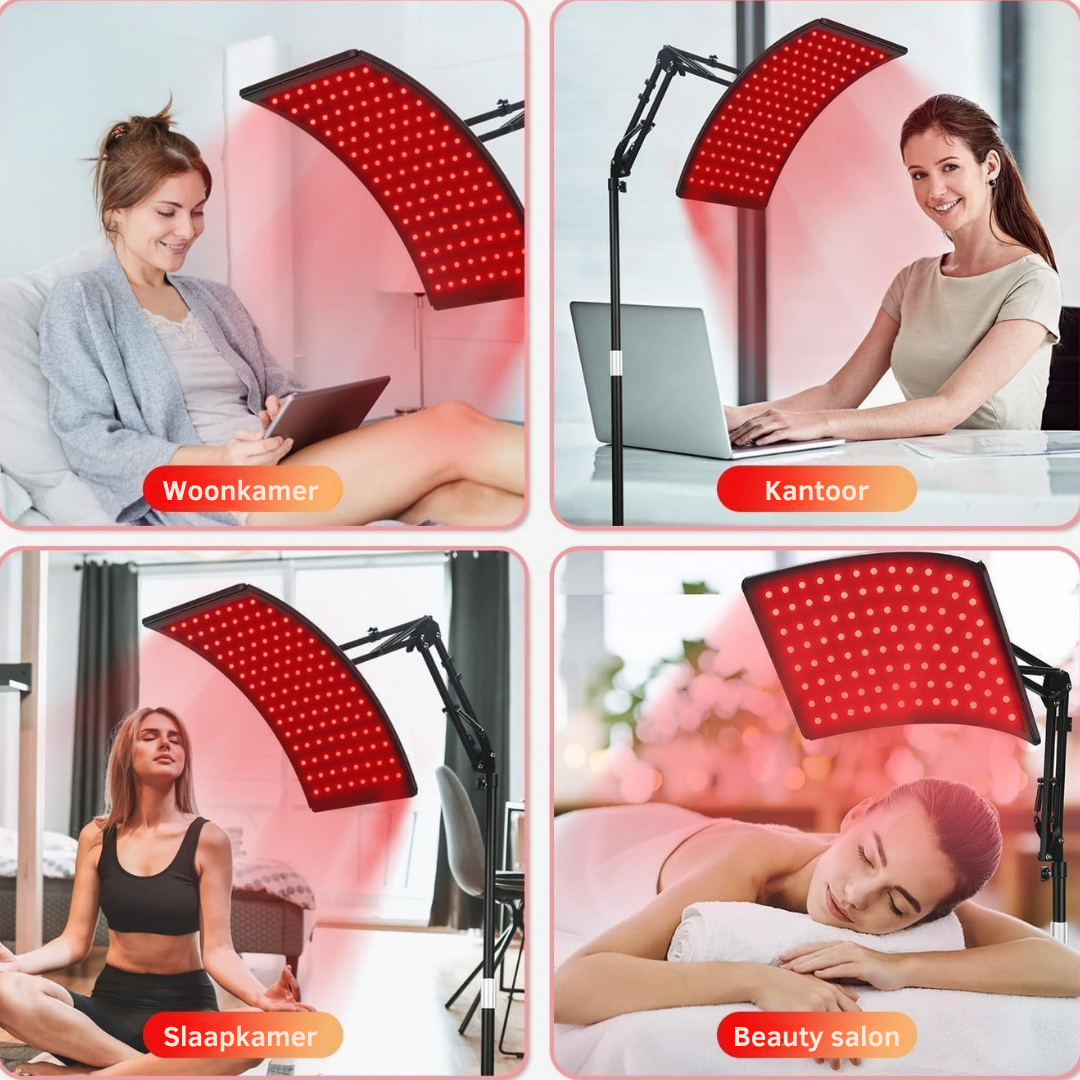 Livista Infraroodlamp - Rood Licht Therapie - Warmtelamp voor Spieren, Gewrichten, Pijnverlichting & Huidverbetering - Red Light Therapy met 360° Draaibare Kop & Timer - Verwarming - Verwarmingspaneel - Infrarood - Fibromyalgie