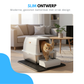 Livista RVS Kattenbak - Kattentoilet Roestvrijstaal - Incl. Kattenbakschep met Houder en Gritopvang Opstapje - 2 in 1 Open Kattenbak met Afneembare Deksel - 60x40x38cm - Wit