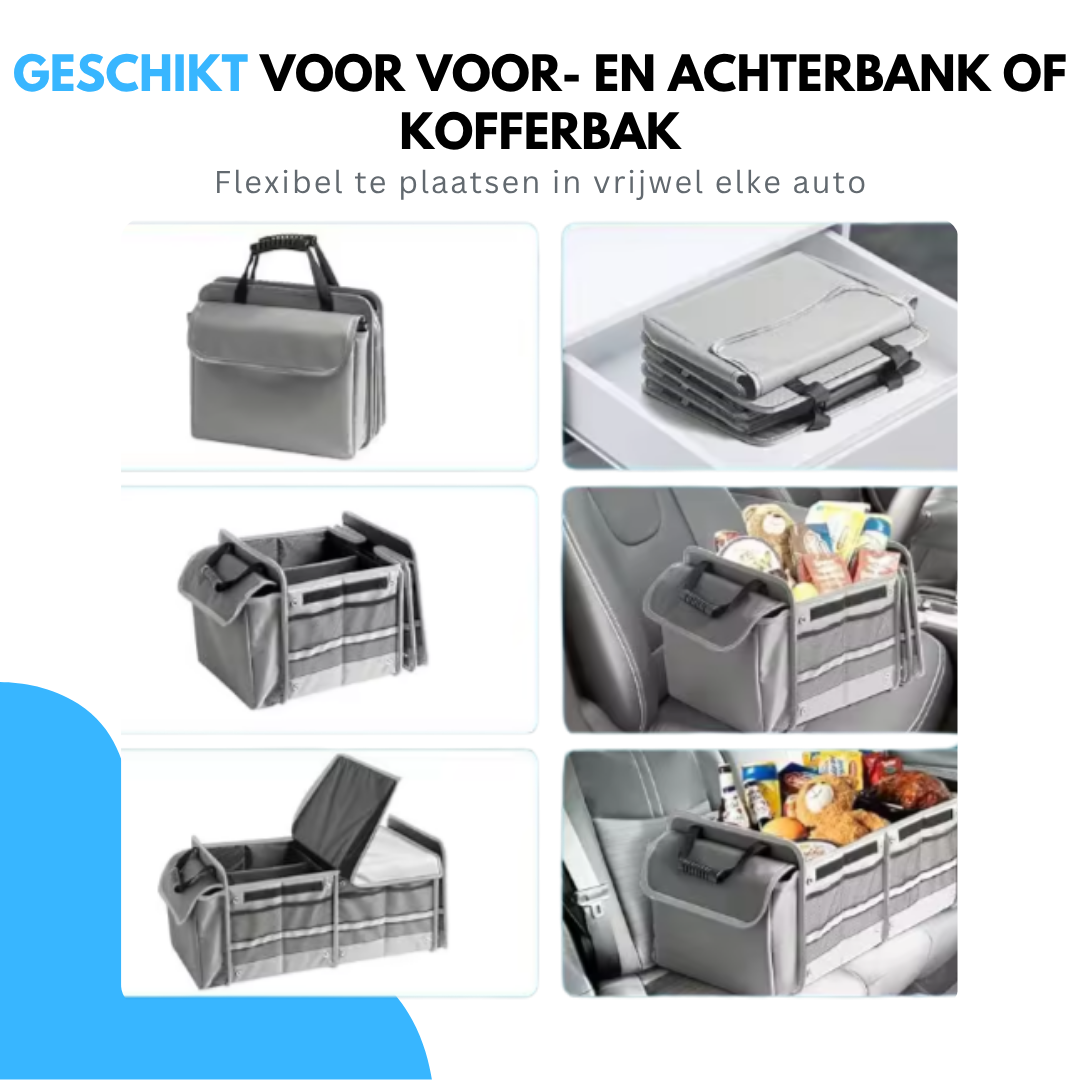 Livista Kofferbak Organizer - Auto Organizer - Opbergbox - met koeltas - drie compartimenten - Grijs