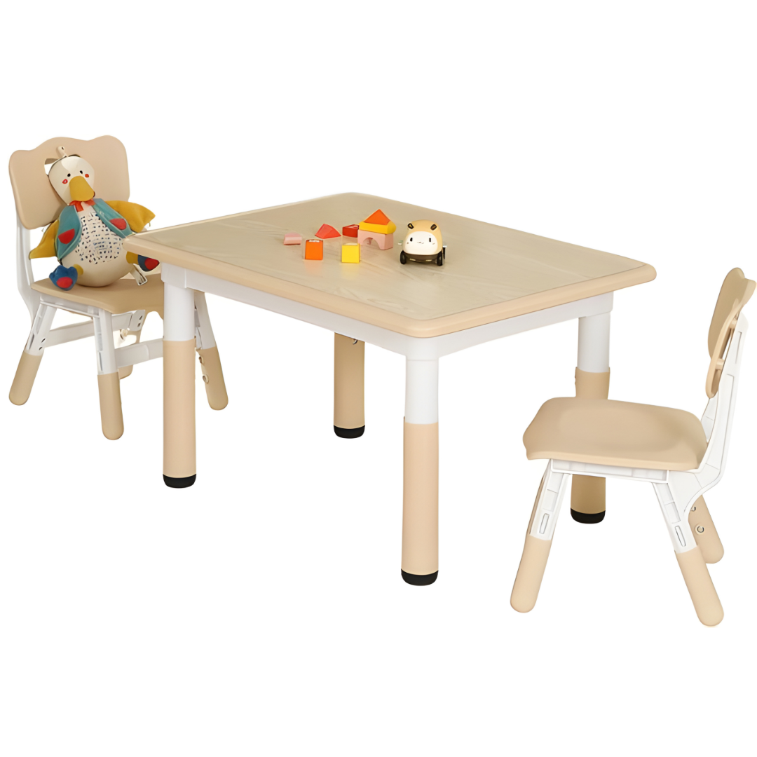 Verstelbare Kindertafel met Stoelen – Ergonomische Speel- & Tekentafel – Veilig & Stevig –  Speeltafel en 2 Stoelen - Verstelbaar Kinder Tafel - Voor Kinderen 3-8 Jaar