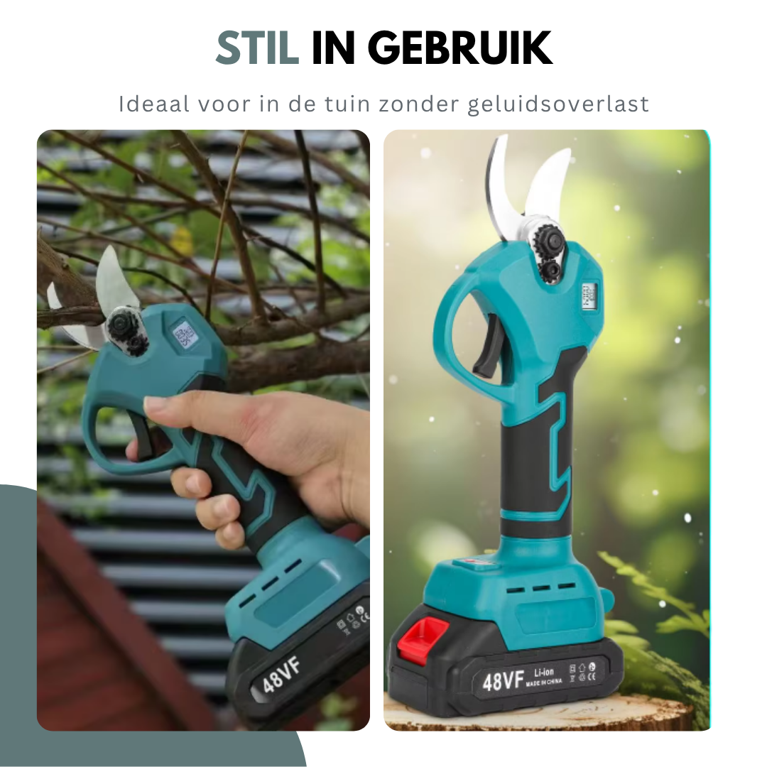 Truskore Elektrische Snoeischaar - Draadloos  - Professioneel Takkenschaar voor 28 & 40mm - Tuinschaar - Heggenschaar op Batterij - Inclusief Opberkoffer, 2 Accu's & Reserve Set Snoeimes