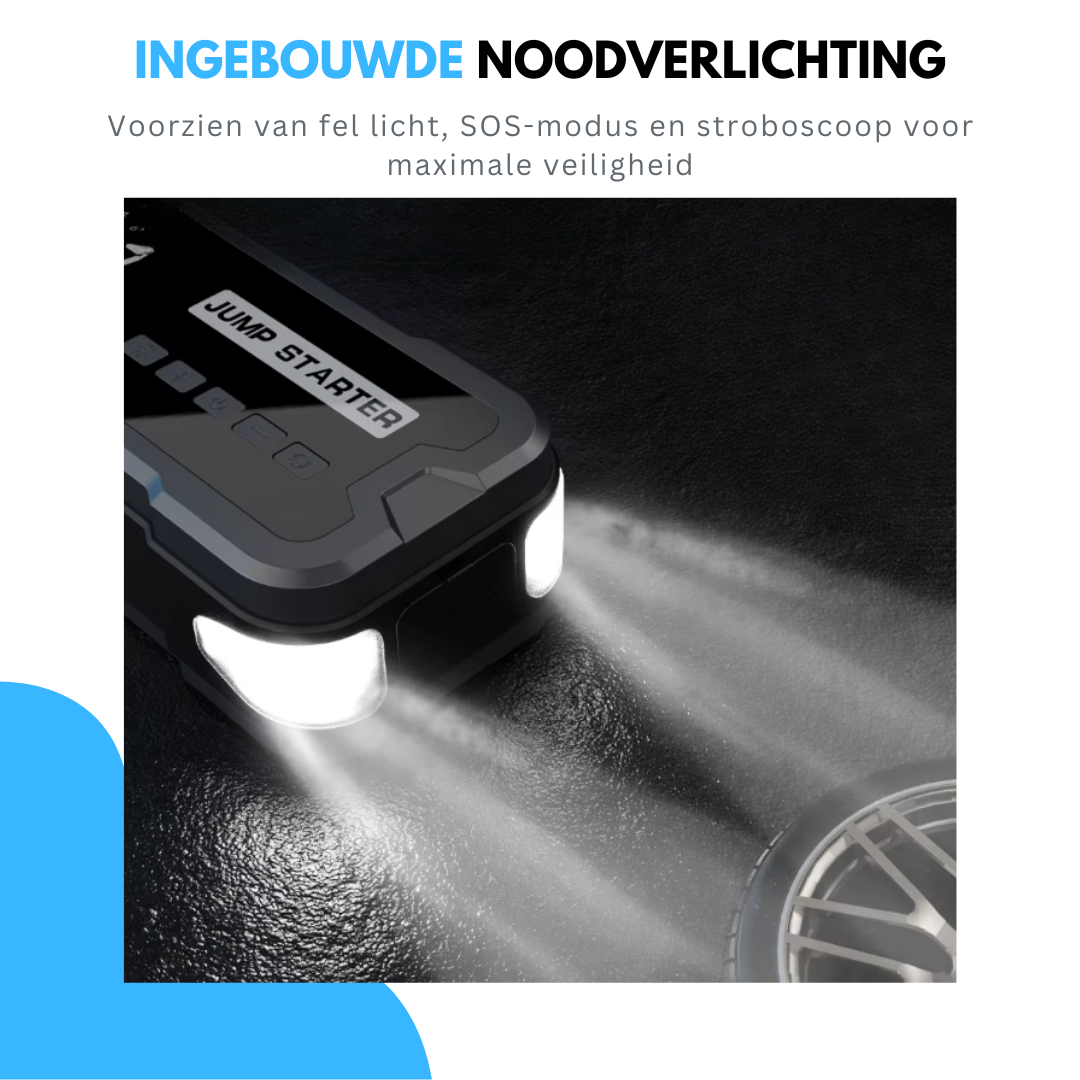 Truskore 12V Jumpstarter voor Auto met Compressor - 4000A / 24.000 mAh - 5-in-1 Starthulp met Compressor, Powerbank, LED Zaklamp en SOS Noodlicht - Incl. Hardcover