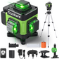 Truskore Kruislijnlaser Met Statief - 4 tot 16 Lijnen - 4D Professionele Bouwlaser - 50 Meter Meetbereik - Zelfnivellerend - 360 Graden - Laser Waterpas - Lijnlaser - Complete set - Groen