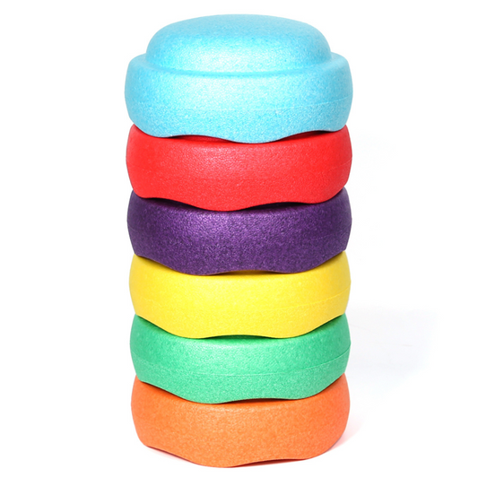 Livista Stapelstenen - Balanceerstenen - regenboog - 6 stuks - Balans speelgoed - Rond