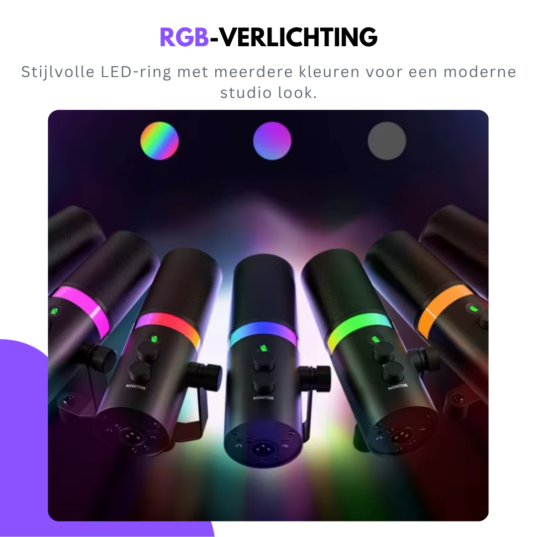 Truskore USB Gaming Microfoon Met Arm - RGB - PC Gaming - Geschikt voor PC/PS4/PS5/MAC - Podcast - Streaming - Luxe Microfoon -Zwart