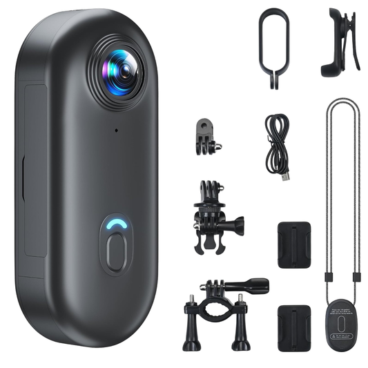 Livista Mini Action Camera 4k - Body camera - Fiets , Ski & Voetbal Camera - Handsfree POV Camera - Compacte Sportcamera - Met Live App-View – WiFi camera - Zwart