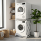 Livista Wasmachine Verhoger - Wasmachine Stapelrek - Universeel Wasmachine en Droger Verhoger - Wasmachine Ombouw - Wasmachinerek - Wasmachine Sokkel - Metaal Wit - Anti Vibratie - Robuust - Stevig - Stabiel