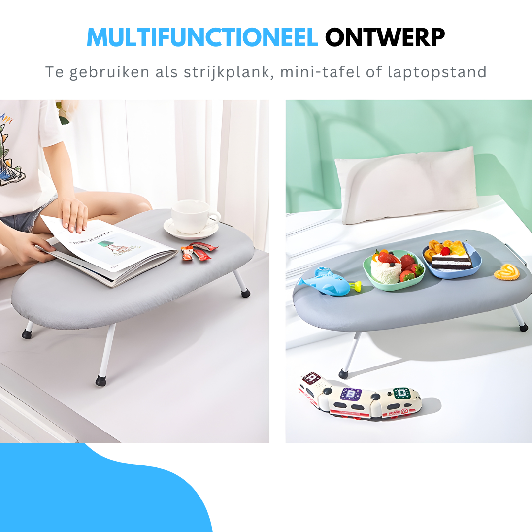 Livista Opvouwbare Strijkplank - Tafelstrijkplank - Mini Strijkplank - Strijkplanken - Inclusief Mouwplankje - 60 x 35 cm - Grijs