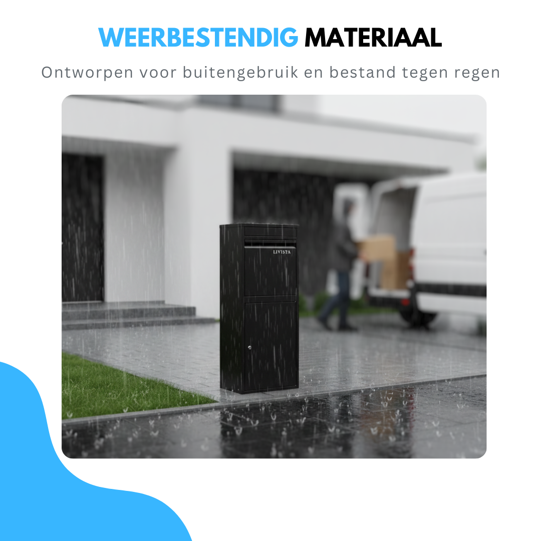 Livista Pakketbrievenbus XXL Vrijstaand – Extra Ruim & Veilig Afsluitbaar – Staande Brievenbus Weerbestendig Staal – Pakketbrievenbussen - Pakketbox - Zwart