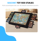 Livista Puzzelplaat voor 1500 Puzzelstukjes met 6 Lades – Puzzelbord met Opbergsysteem -– Puzzelmat van Hout – Puzzeltafel - Zwart