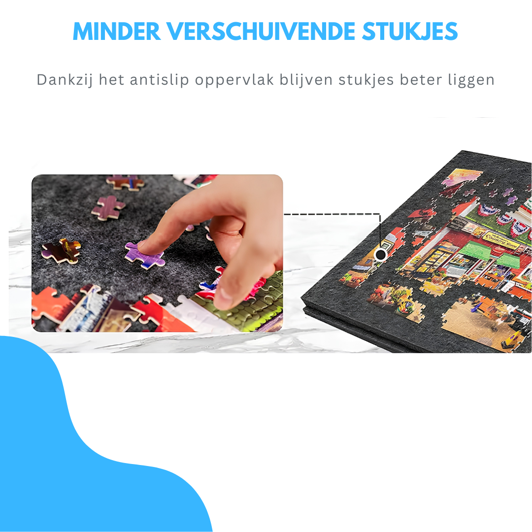 Livista Puzzelplaat voor 1500 Puzzelstukjes met 6 Lades – Puzzelbord met Opbergsysteem -– Puzzelmat van Hout – Puzzeltafel - Grijs
