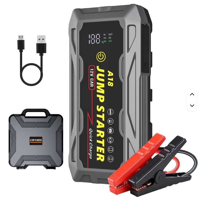 Truskore 12V Jumpstarter - 3000A/20.000 mAh – Startkabels Met Powerbank - Starthulp Voor Auto’s Met LED- en SOS Noodlicht- Incl. Koffer