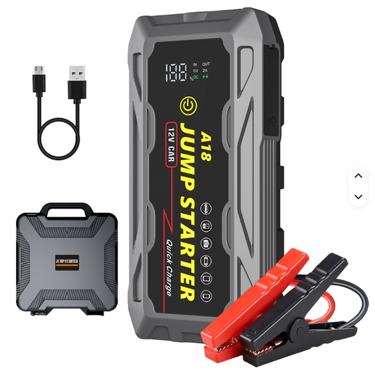 Truskore 12V Jumpstarter - 3000A/20.000 mAh – Startkabels Met Powerbank - Starthulp Voor Auto’s Met LED- en SOS Noodlicht- Incl. Koffer