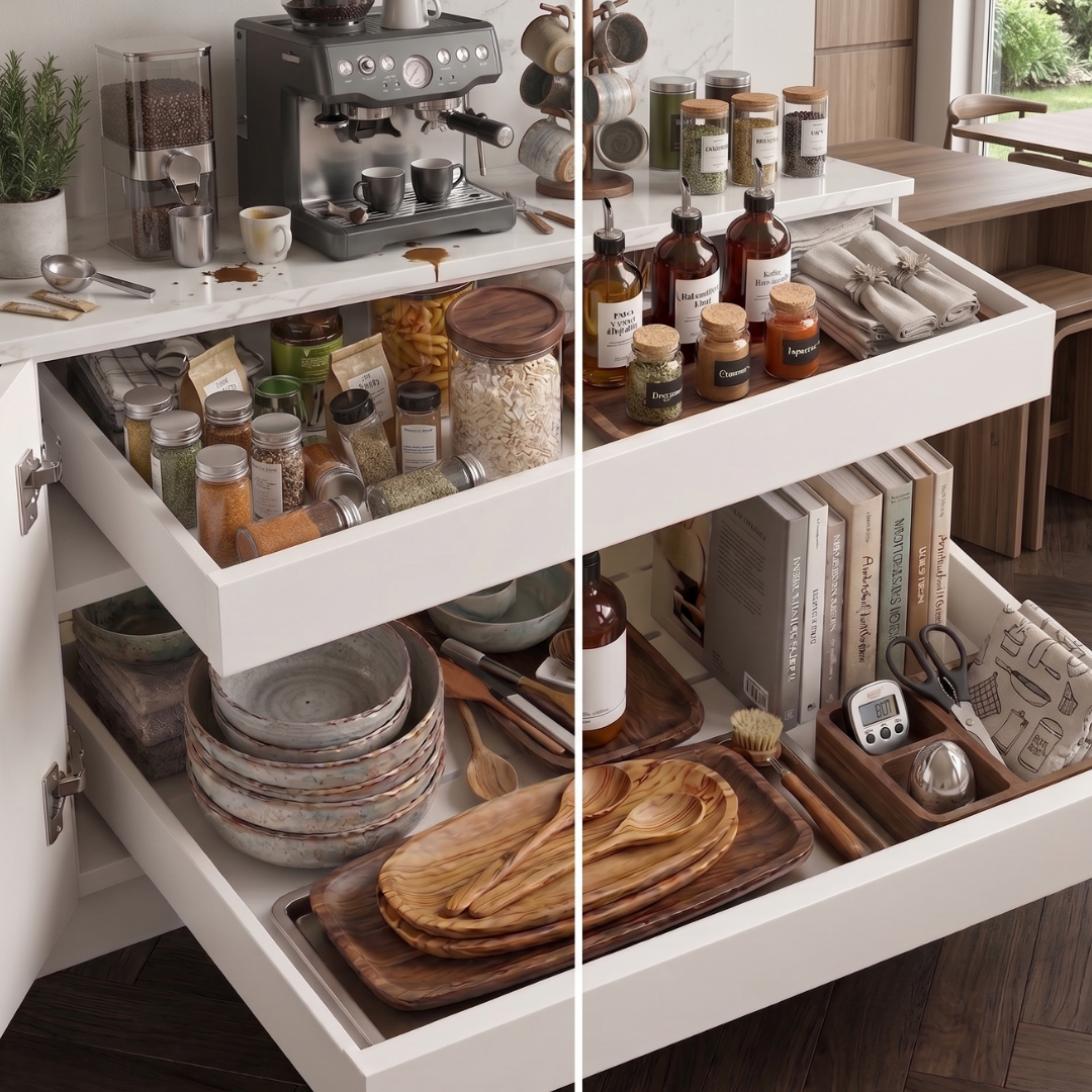 Livista Gootsteenkast Organizer Uitschuifbaar – Uittrekbaar en Verstelbaar (43-67 cm) - Keukenkast Organizer Onder Gootsteen - Lade Organizer - Badkamer Organizer - Keukenrek – Wit