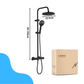 Livista Regendouche Set – Met Thermostaatkraan – Regendouche & Handdouche – 38°C Messing Thermostaatkraan – Douchekolom Wandmontage – Zwart