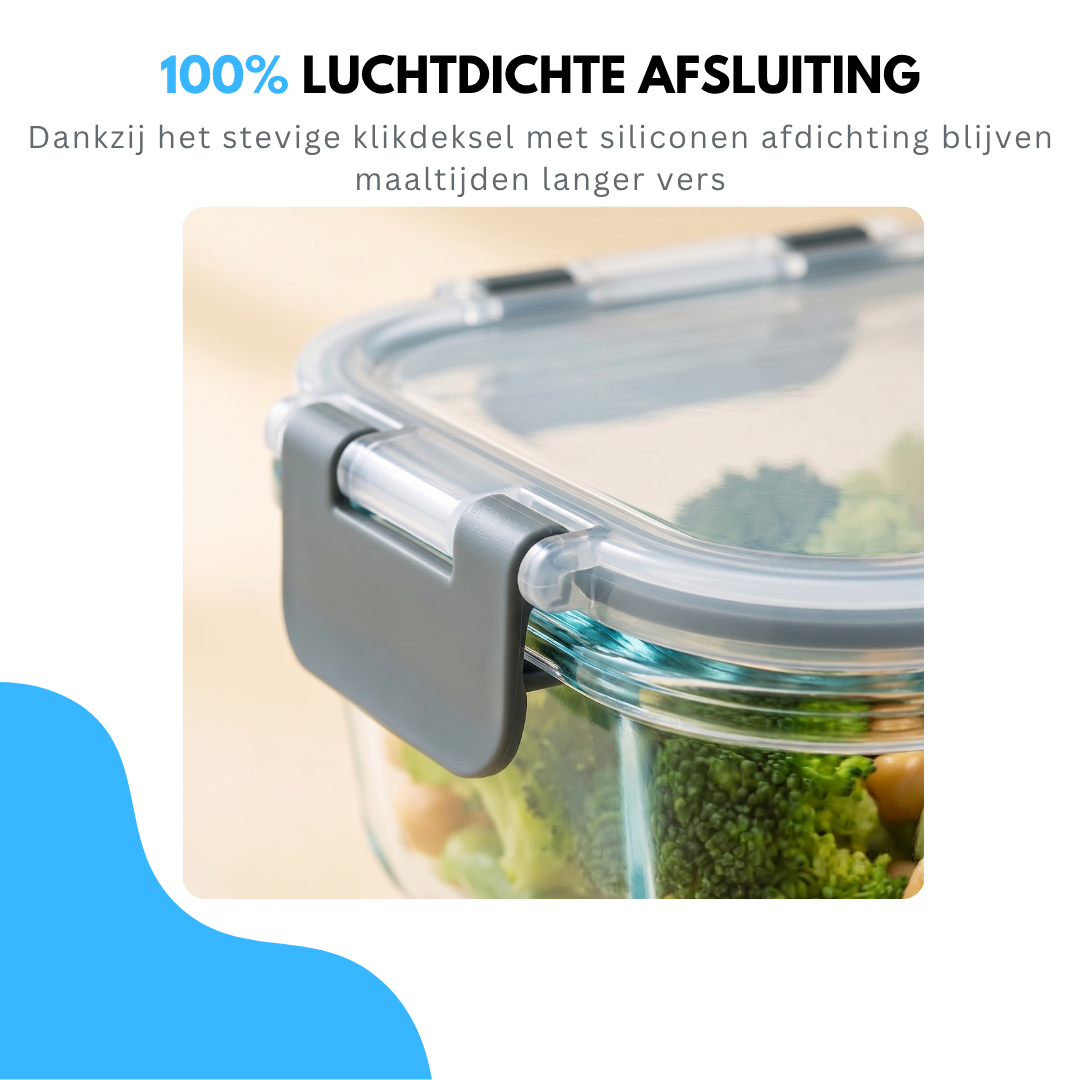 Livista Glazen Vershoudbakjes Set 10 Stuks – Luchtdicht & Stapelbaar – Meal Prep Bakjes & Diepvriesbakjes