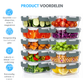 Livista Glazen Vershoudbakjes Set 10 Stuks – Luchtdicht & Stapelbaar – Meal Prep Bakjes & Diepvriesbakjes