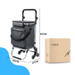 Livista Opvouwbare Boodschappentrolley – 47L – Driehoekige Trapwieltjes – Aluminium Frame – Max.45kg Draagkracht – Multi-opbergvak – Stevige Waterafstotende Tas