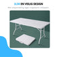 Livista Luxe Klaptafel 180x70 cm – Inklapbare Tafel - Opvouwbare Campingtafel & Stevige Tuintafel – Draagkracht tot 250 kg – Vouwtafel - Antislip en Weerbestendig -Handig voor Feest, Tuin of Camping - Wit