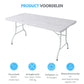 Livista Luxe Klaptafel 180x70 cm – Inklapbare Tafel - Opvouwbare Campingtafel & Stevige Tuintafel – Draagkracht tot 250 kg – Vouwtafel - Antislip en Weerbestendig -Handig voor Feest, Tuin of Camping - Wit