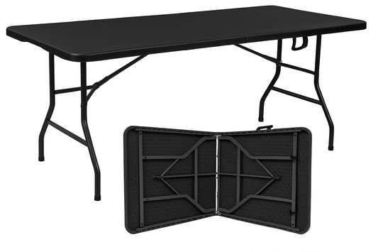 Livista® Klaptafel - Inklapbare Tafel - 180 x 70 cm - Vouwtafel - Antislip en Weerbestendig - Zwart