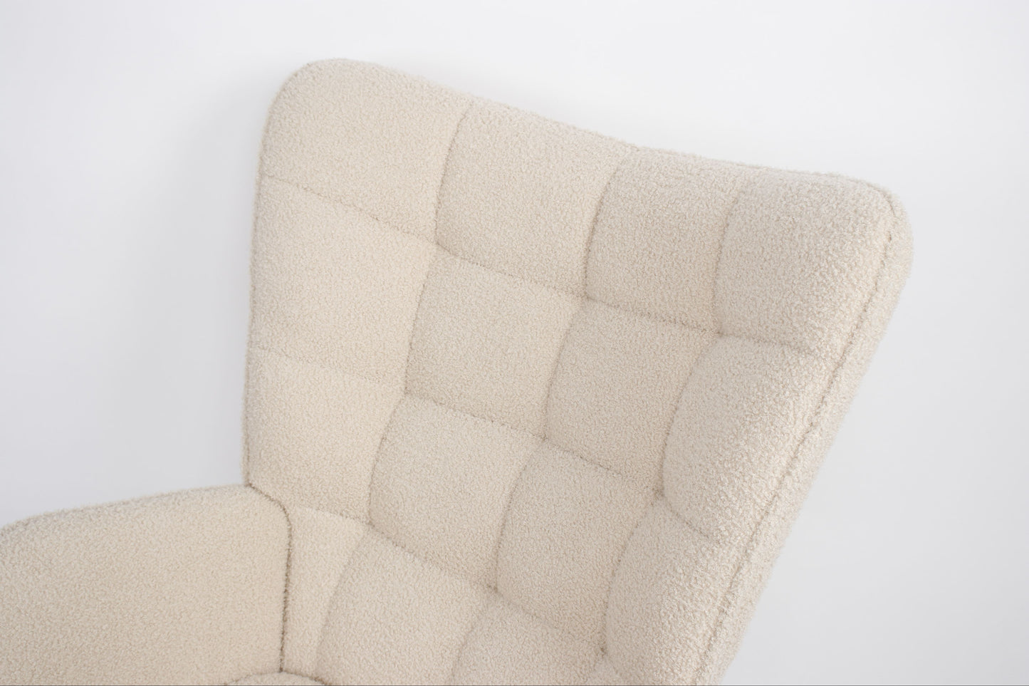 Livista Schommelstoel - Relaxstoel - Fauteuil - Schommelstoel Babykamer - Voedingsstoel - Schommelstoel Volwassen Baby - Teddy Stof - Roomwit Beige