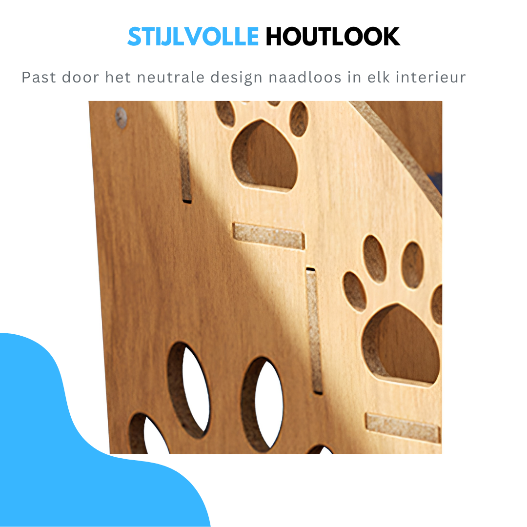 Livista Hondentrap met 4 Antislip Treden - Loopplank voor Honden en Katten - Lichtgewicht Houtlook - Stevig Hondentrapje - Draagvermogen van 60 KG